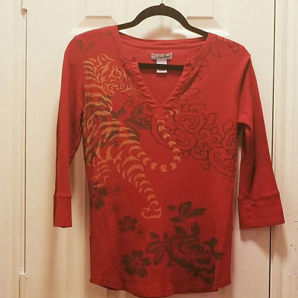 Lucky Brand Thermal V neck Top